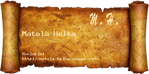 Matola Helka névjegykártya